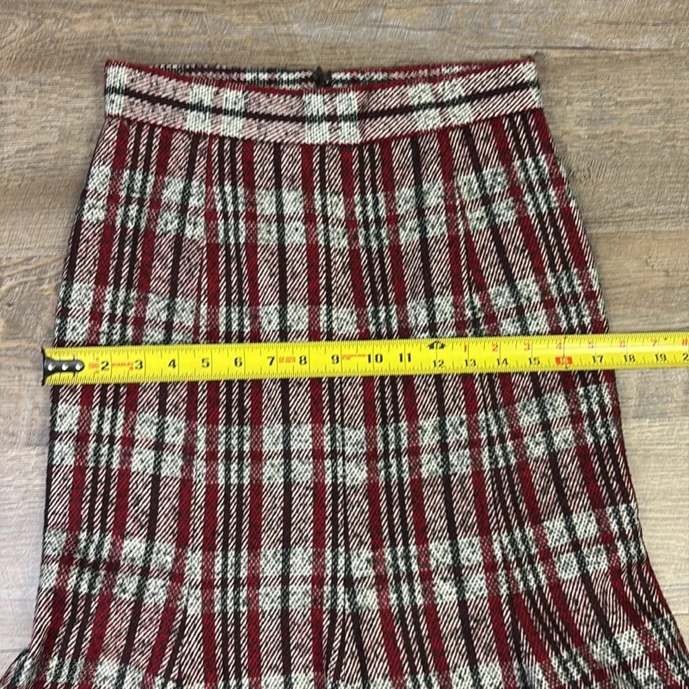 O2SKY Z:RO TO SKY Plaid Tweed Trumpet Midi Skirt Size M